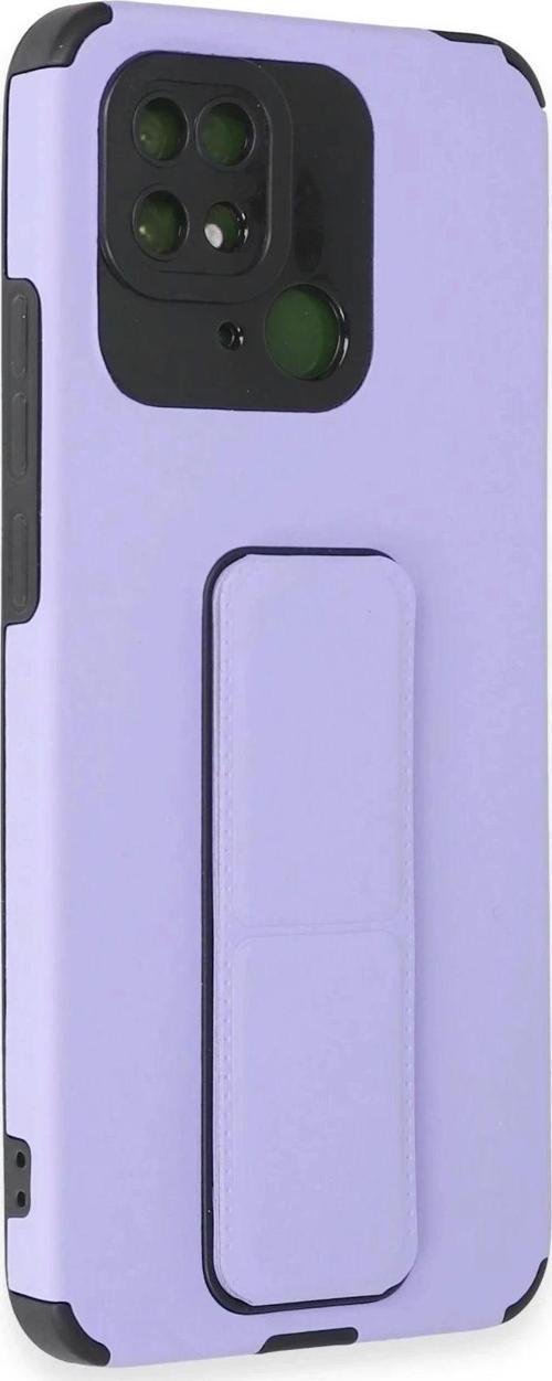 Xiaomi Redmi 10C Kılıf Mega Standlı Silikon - Lila