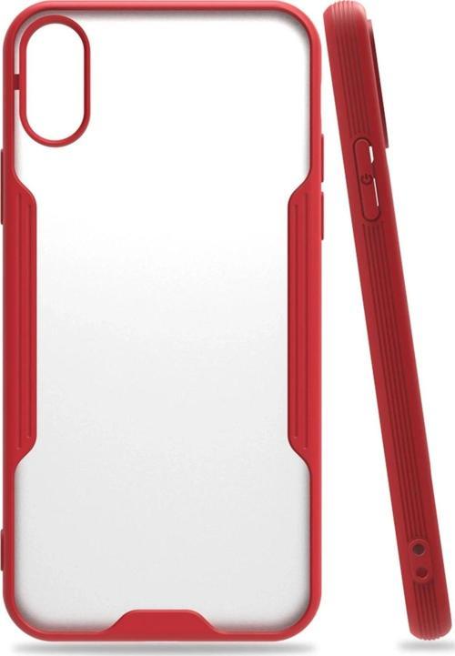 iPhone X Kılıf Platin Silikon - Kırmızı