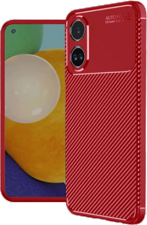Oppo A38 Kılıf Auto Focus Karbon Kapak - Kırmızı
