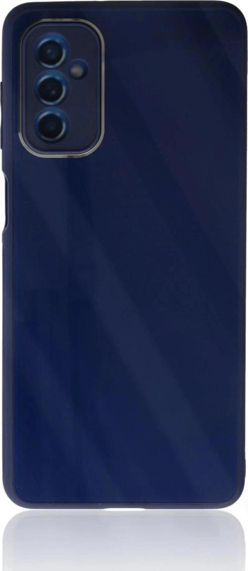 Samsung Galaxy M52 5G Kılıf Glass Kapak - Lacivert