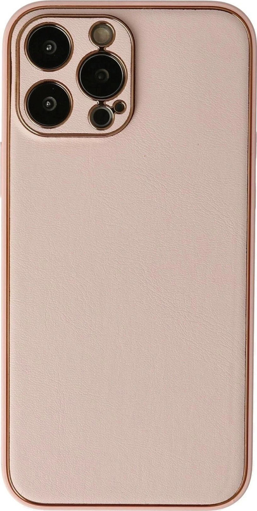 iPhone 13 Pro Kılıf Coco Deri Silikon Kapak - Pudra