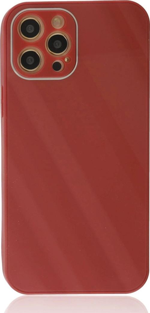 iPhone 12 Pro Max Kılıf Glass Kapak - Bordo