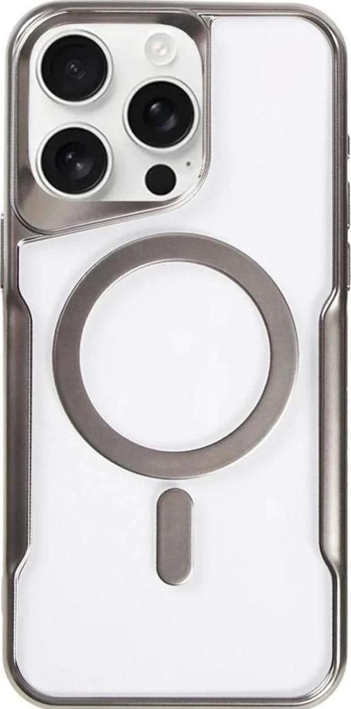 iPhone 15 Pro Max Kılıf Boyi Magsafe Silikon Kapak - Titan Gri