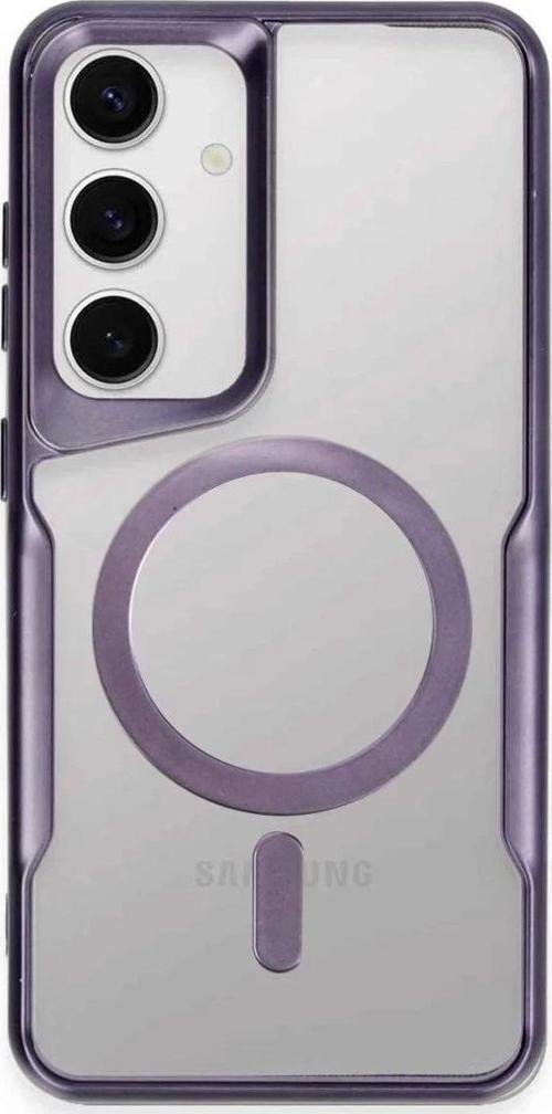 Samsung Galaxy S24 Kılıf Boyi Magsafe Silikon Kapak - Derin Mor