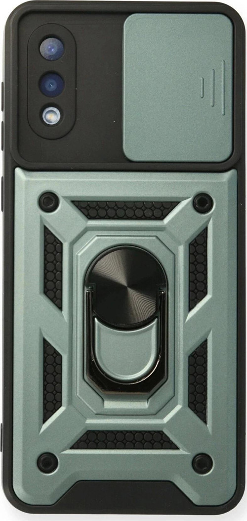 Samsung Galaxy A02 Kılıf Pars Lens Yüzüklü Silikon - Yeşil
