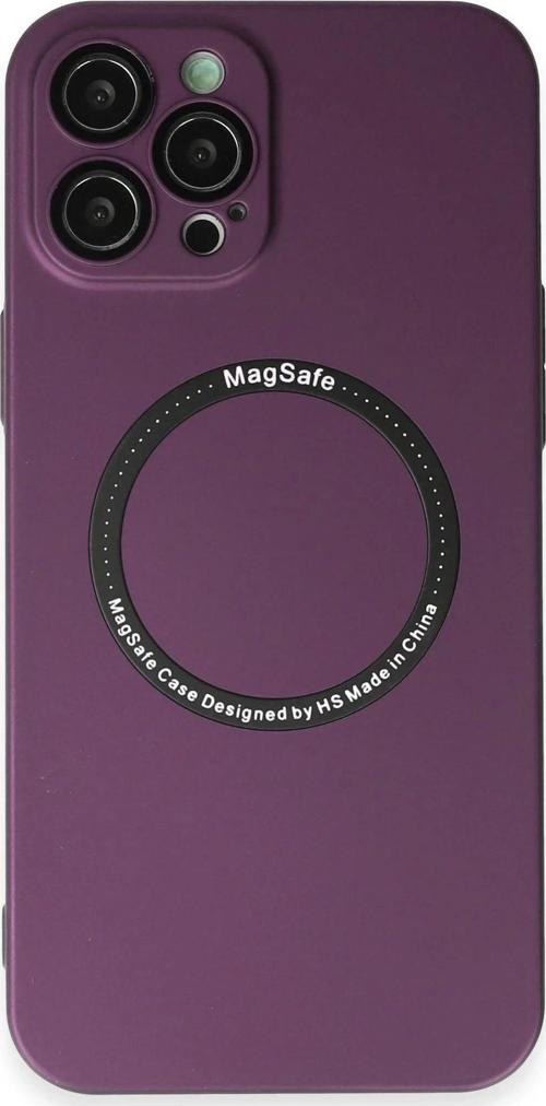 iPhone 12 Pro Max Kılıf Jack Magneticsafe Lens Silikon - Mürdüm