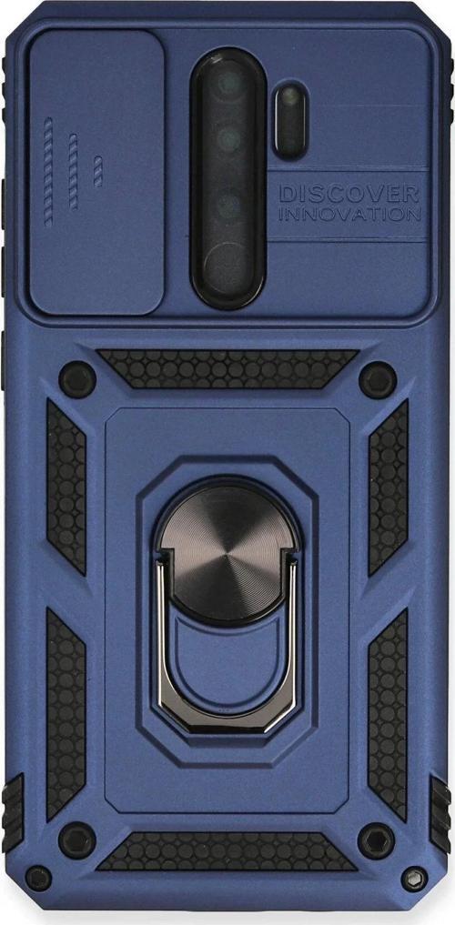 Xiaomi Redmi Note 8 Pro Kılıf Pars Lens Yüzüklü Silikon - Lacivert