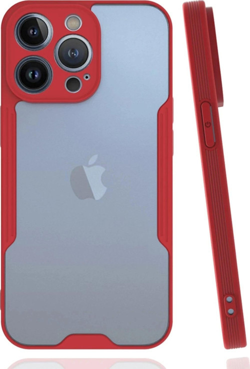 iPhone 14 Pro Kılıf Platin Silikon - Kırmızı