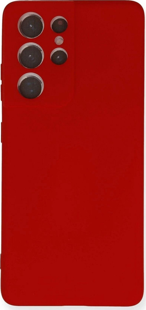 Samsung Galaxy S21 Ultra Kılıf Nano içi Kadife Silikon - Kırmızı
