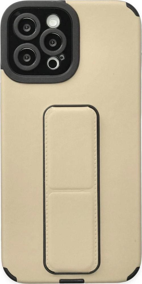 iPhone 12 Pro Max Kılıf Mega Standlı Silikon - Gold