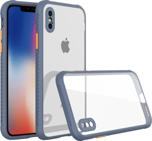 iPhone XS Max Kılıf Miami Şeffaf Silikon - Gri
