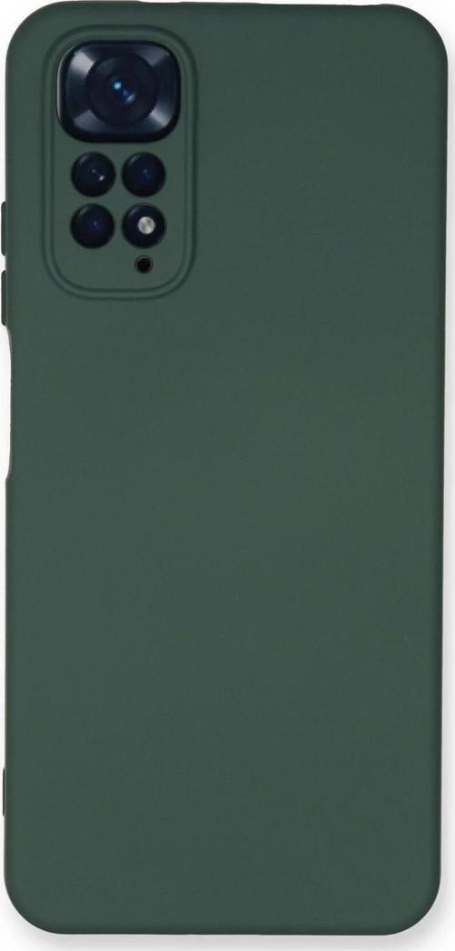 Xiaomi Redmi Note 11 Kılıf Nano içi Kadife Silikon - Koyu Yeşil