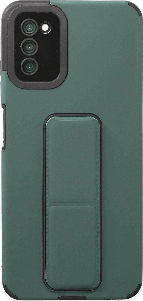 Samsung Galaxy A03S Kılıf Mega Standlı Silikon - Yeşil