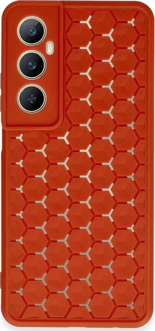 Realme C65 Kılıf Petek Silikon Kapak - Kırmızı