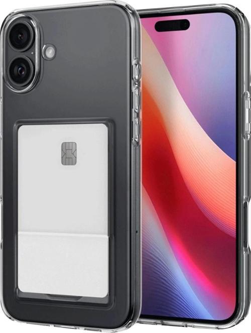 iPhone 16 Plus Kılıf Kart Şeffaf Silikon - Şeffaf
