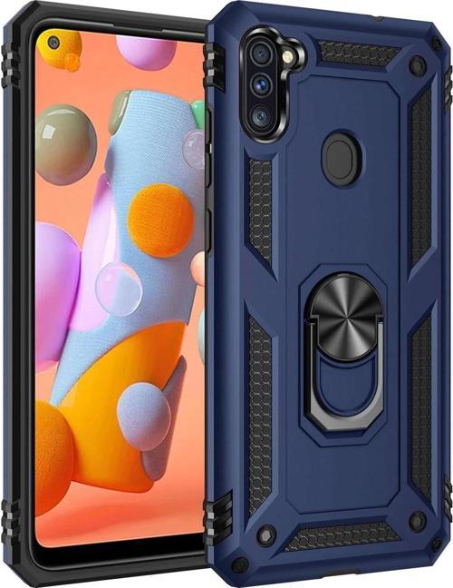 Samsung Galaxy A11 Kılıf Sofya Yüzüklü Silikon Kapak - Lacivert