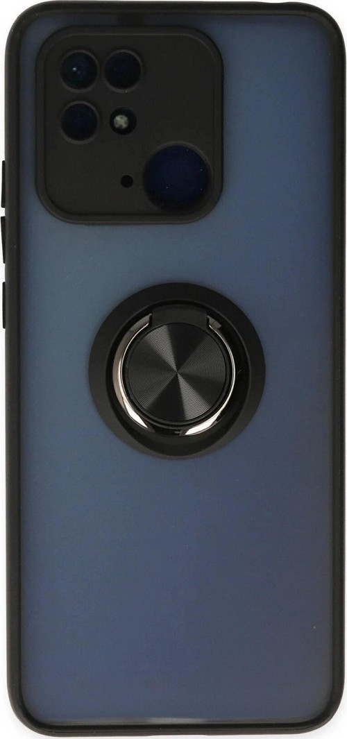 Xiaomi Redmi 10C Kılıf Montreal Yüzüklü Silikon Kapak - Siyah