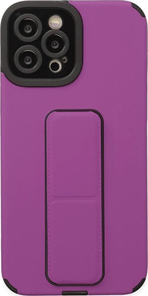 iPhone 12 Pro Max Kılıf Mega Standlı Silikon - Mor