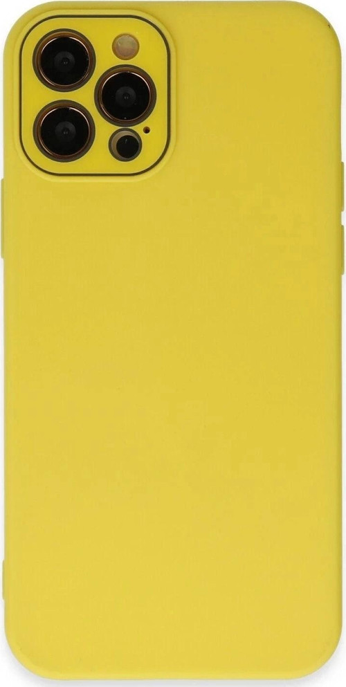 iPhone 12 Pro Kılıf Lansman Glass Kapak - Sarı