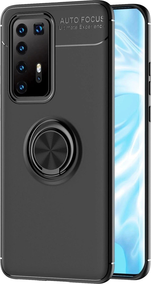 Huawei P40 Pro Kılıf Range Yüzüklü Silikon - Siyah