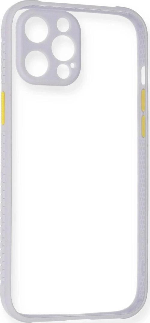 iPhone 12 Pro Kılıf Miami Şeffaf Silikon - Lila