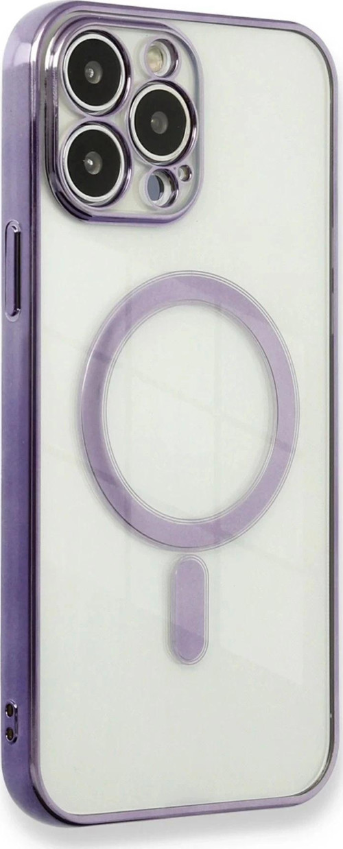 iPhone 13 Pro Kılıf Magneticsafe Lazer Silikon - Mor
