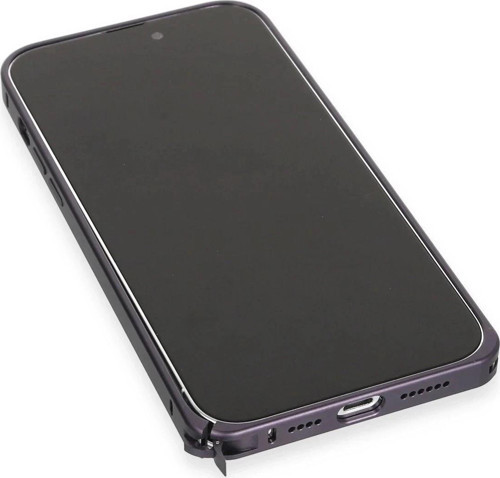 Joko iPhone 14 Pro Max Kılıf Metal Bumper Magneticsafe Kapak - Derin Mor