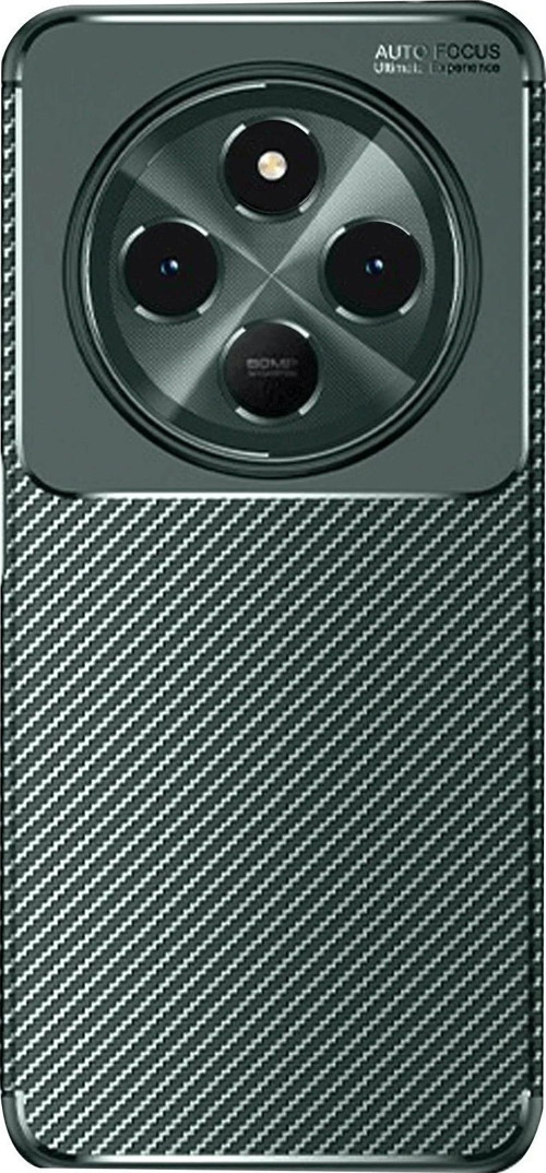 Xiaomi Redmi 14C Kılıf Auto Focus Karbon Kapak - Koyu Yeşil