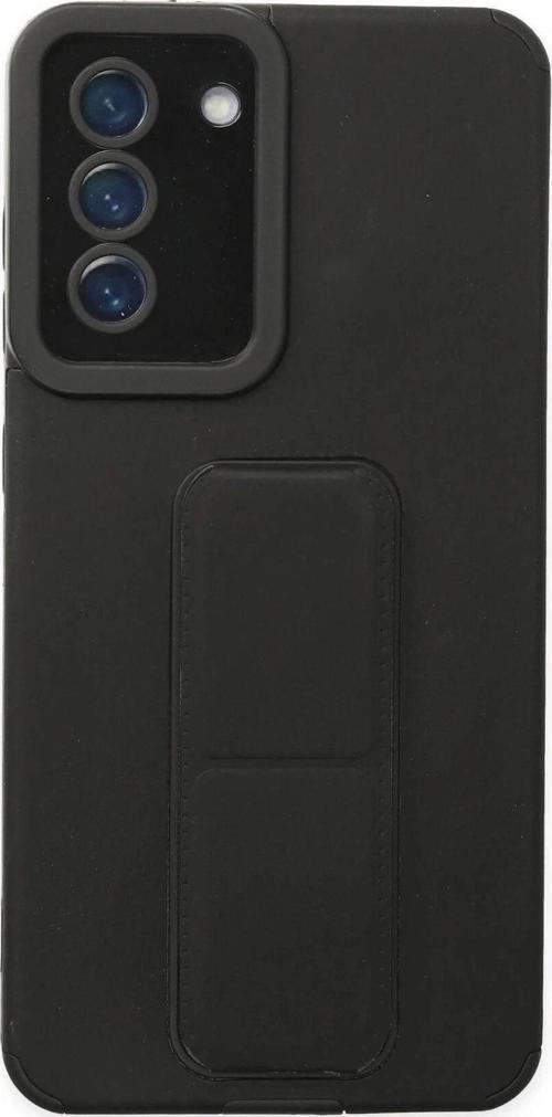 Samsung Galaxy S21 FE Kılıf Mega Standlı Silikon - Siyah