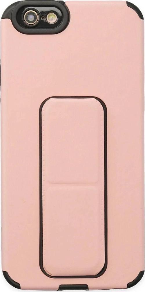 iPhone 6 Kılıf Mega Standlı Silikon - Pudra