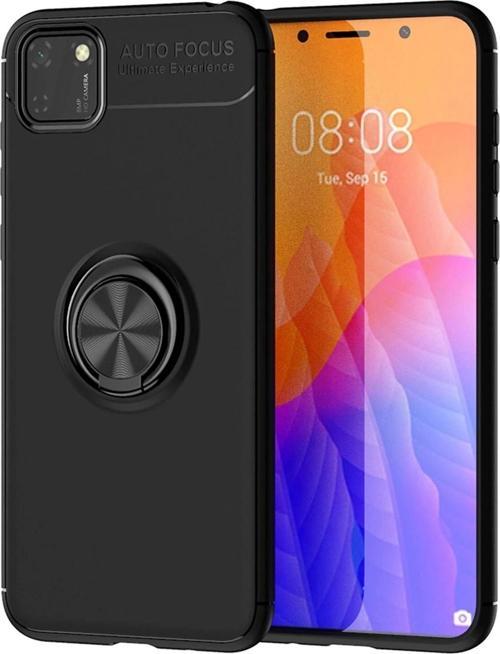 Huawei Y5P Kılıf Range Yüzüklü Silikon - Siyah