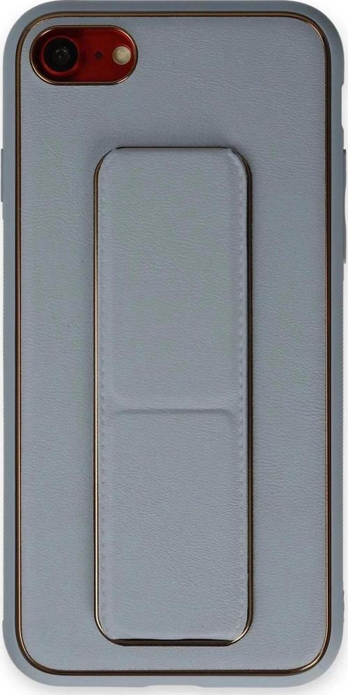 iPhone 7 Kılıf Coco Deri Standlı Kapak - Sky Blue