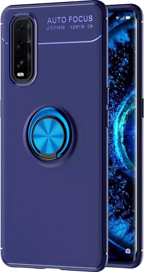 Oppo Find X2 Kılıf Range Yüzüklü Silikon - Mavi
