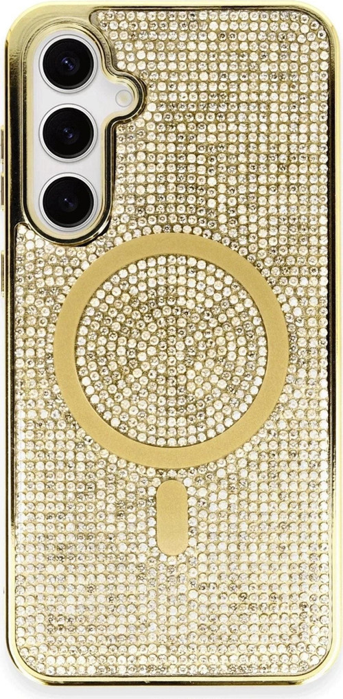 Samsung Galaxy S23 Kılıf Diamond Magsafe Kapak - Gold