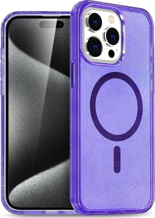 iPhone 14 Pro Kılıf Glow Magsafe Kapak - Mor