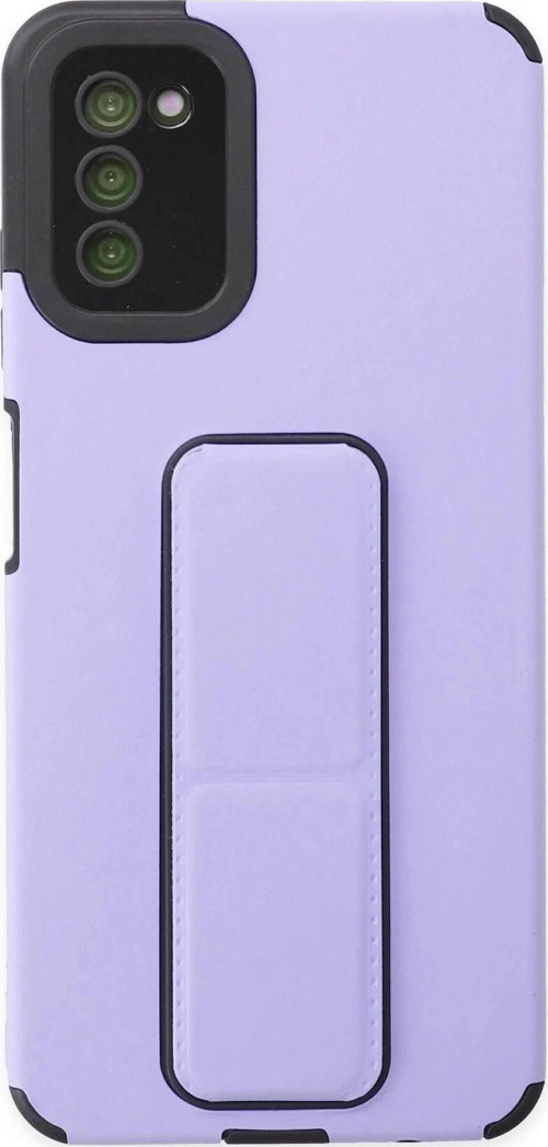 Samsung Galaxy A03S Kılıf Mega Standlı Silikon - Lila