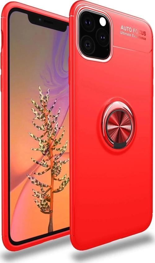 iPhone 11 Pro Max Kılıf Range Yüzüklü Silikon - Kırmızı