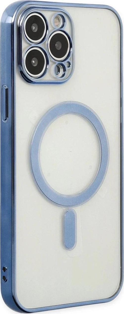 iPhone 14 Pro Max Kılıf Magneticsafe Lazer Silikon - Sierra Blue