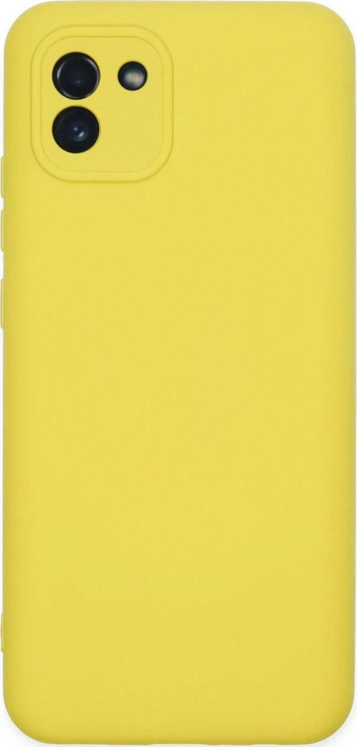 Samsung Galaxy A03 Kılıf Nano içi Kadife Silikon - Sarı