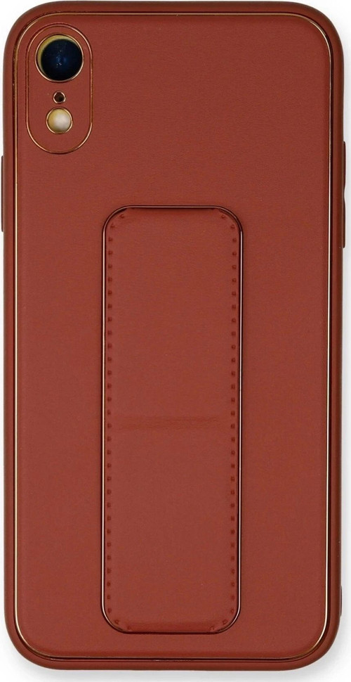 iPhone XR Kılıf Coco Deri Standlı Kapak - Fuşya