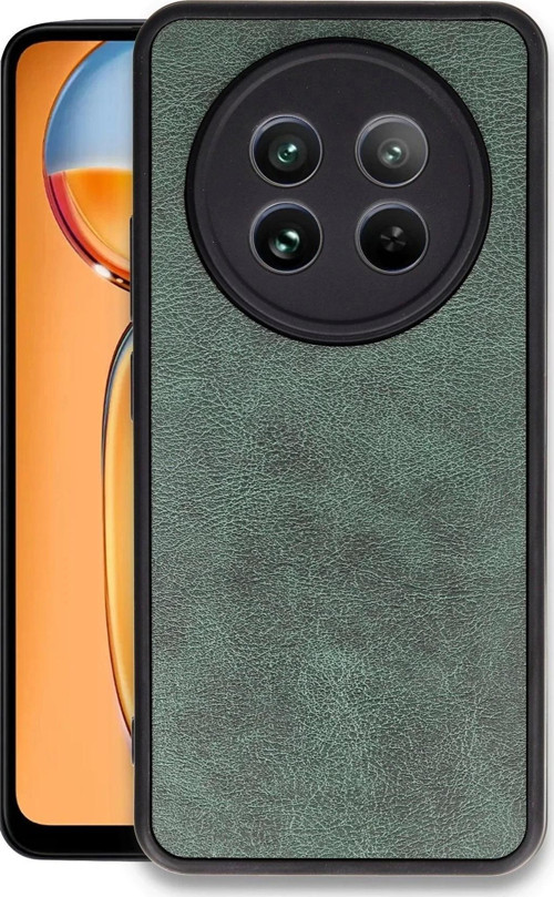 Realme 12 5G Kılıf Aras Deri Kapak - Koyu Yeşil