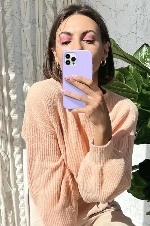 iPhone 12 Pro Max Kılıf First Silikon - Koyu Kırmızı