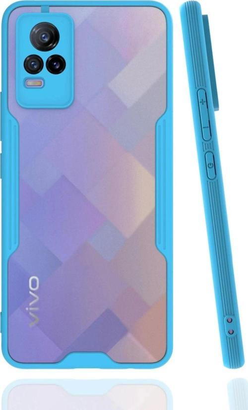 Vivo V21e Kılıf Platin Silikon - Mavi