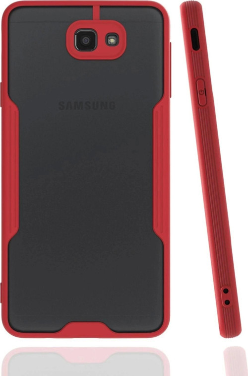 Samsung Galaxy J7 Prime Kılıf Platin Silikon - Kırmızı