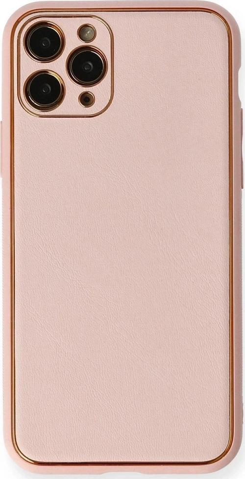 iPhone 11 Pro Max Kılıf Coco Deri Silikon Kapak - Pembe
