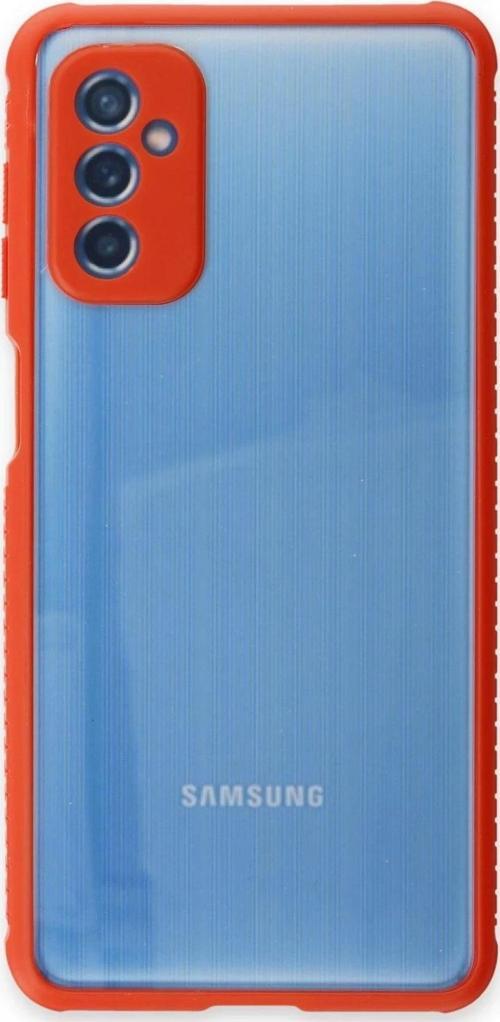 Samsung Galaxy M52 5G Kılıf Miami Şeffaf Silikon - Kırmızı