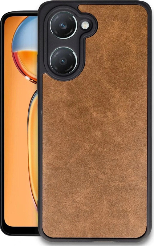 Vivo Y18 Kılıf Aras Deri Kapak - Taba