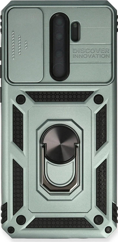 Xiaomi Redmi Note 8 Pro Kılıf Pars Lens Yüzüklü Silikon - Yeşil