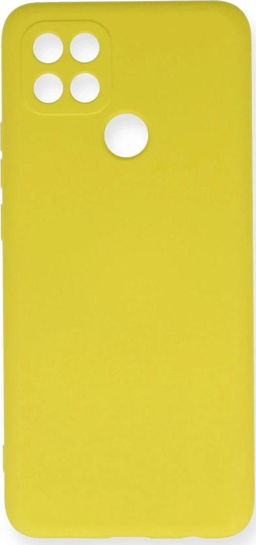Oppo A15 Kılıf Nano içi Kadife Silikon - Sarı