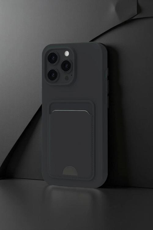 iPhone 16 Pro Max Kılıf Kelvin Kartvizitli Silikon - Lacivert